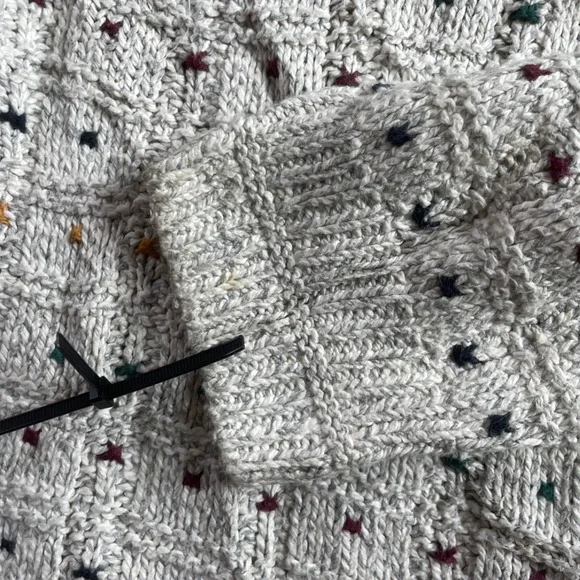 Vitage 1990's Grey Knit Sweater Large Great Lakes Chunky Knit Sweater Cottage - Picture 9 of 10